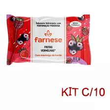 Kit C/ 10 Sabonetes Em Barra Frutas Vermelhas Farnese 85g