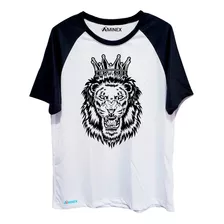 Camiseta Camisa Confortável Leão Rei Raglan Premium Aminex