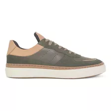 Tenis Street Couro Legitimo Original Walk Masculino Militar