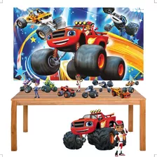 Kit Festa Blaze Monster Machine Display + Painel 150x100cm