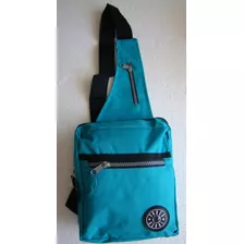 Mala Bolsa Mochila Feminina Pequena Ziper Touch Azul 06572