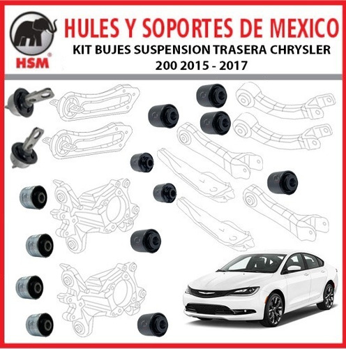 Kit 14 Bujes Suspensin Trasera Chrysler 200 2015 - 2017 Foto 3