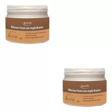 Acne Máscara Facial Argila Branca Melaleuca Lavanda 2 Unid