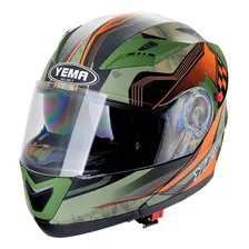 Yema Casco Abatible Para Moto, Verde Maverick - Talla Xl