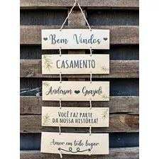 Placa Casamento Bem Vindos Lembrancinha - Nome Personalizado