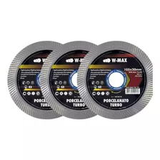 Kit 3 Discos Corte Porcelanato Turbo Fino 105x20 V-max Wurth