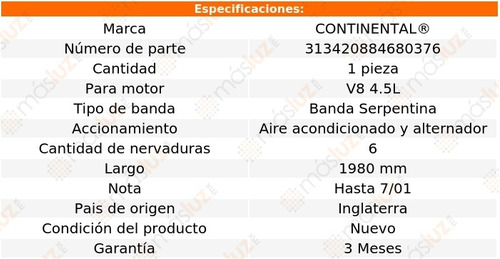 Banda 1980 Mm Acc Q45 V8 4.5l 02 Continental Alt, A/a Foto 4