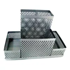 Organizador Metal Enrejado 4 Cuerpos 13x11x13cm Plateado