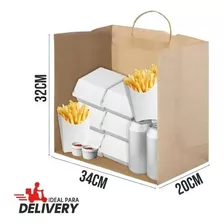 Sacola Delivery Kraft - 32x20x34cm - 10 Unidades - Ref 5430