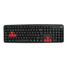 Teclado Gamer Newlink Tc308 Usb Brasil Preto E Vermelho