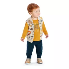 Conjunto De Bebe Infantil Inverno 3 Peças Com Colete 