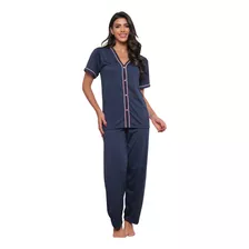 Pijama Feminino Calça Americano Com Botões Amamentação
