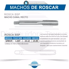 Machos De Roscar - Rosca Bsp 3/8x19- Ind. Argentina