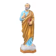 São Pedro (apóstolo De Cristo) Gesso Rico Em Detalhes - 30cm