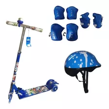 Patinete Infantil 3 Rodas Led Dos Vingadores + Kit Proteção!