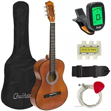  38in Beginner All Wood Acoustic Guitar Starter Kit W C...