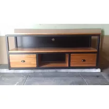 Rack Para Tv En Hierro Y Madera 100% Industria Uruguaya