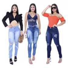 Kit C/ 3 Calça Skynni Feminina Cos Alto Barata Promoção