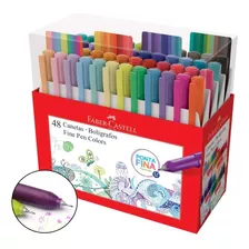 Canetas Fine Pen Colors 48 Cores Es48zf Faber Castell