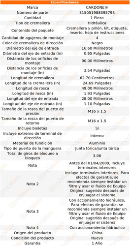 (1) Cremallera Direccin Hidrulica P/hyundai Tucson 05/09 Foto 5