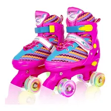 Patines Ajustables Niño En 4 Llantas Luces Led Infantil