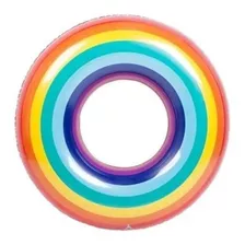 Inflable Pileta Anillo Colchoneta Ring Rainbow Multicolor