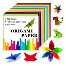  Papel Origami De Doble Cara A Color, 200 Hojas, 20 Colores