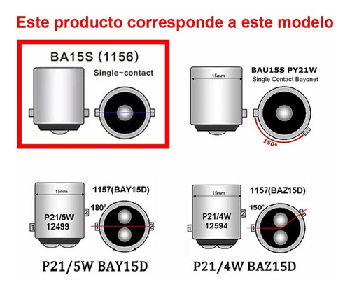 2 Focos Led Direccional Ba15s P21w 7506 1141 1156 Sin Error Foto 4