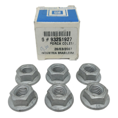 Jg 6 Porcas 8mm Original Gm Cobalt Onix Prisma Spin 93251927