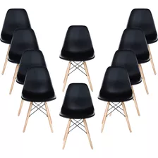 Cadeira De Jantar Decoração Moderno Eames Casa Laura Cor Preto 10 Unidade