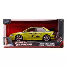 1/24 Brian Mitsubishi Lancer Rapidos Y Furiosos Jada Color Verde