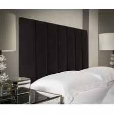 Cabeceira Estofada Casal Painel Paris 1,40 Corino Preto