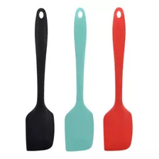 3 Espátulas Abaulada De Silicone Cores Sortidas 27cm Cor Colorida