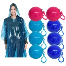 2 Capas Impermeables Lluvia Portátil Bolita Llavero Bolsillo