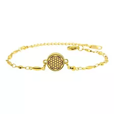 Pulseira Difusora De Aromaterapia Dourada Aromaterapia Flor 