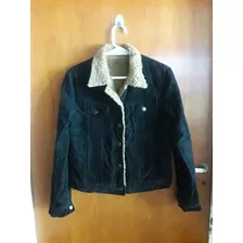 Campera Negra De Corderoy Con Corderito