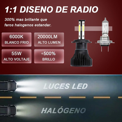 H7 9006 Kit De Focos Led De 4 Lados 20000lm Para Volkswagen Foto 4