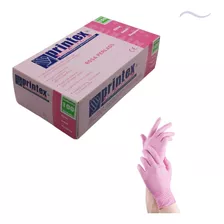 Guantes De Nitrilo Descartables Rosa Printex X100u S- M- L