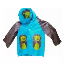 Impermeable Niño Poncho Azul Leon Primaria Lluvia Capa