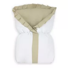 Saco De Dormir Para Bebê 100% Algodão Branco Com Cáqui Palha