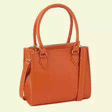 Bolsa Feminina Tote Bag De Couro Legítimo Preta Pequena Cor Laranja Desenho Do Tecido Floter