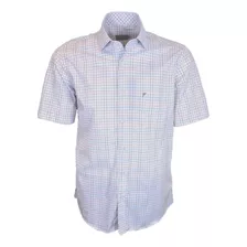 Camisa Fideli Xadrez Branca Manga Curta Giorno Regular Fit