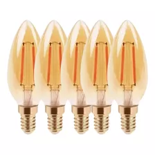 Kit 3 Lâmpadas Led Retro Vela Balão E14 Lustre