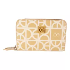 Cartera Cloe Mediana Para Mujer Rubber De Monograma Maneral Color Ocre