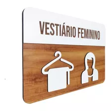 Placa De Sinalização | Vestiário Feminino - Mdf 30x21cm