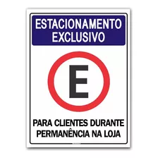 Placa De Aviso Estacionamento Clientes 60x42cm 01