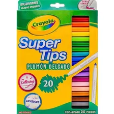 20 Plumones Crayola Marcadores Delgados Lavables Super Tips