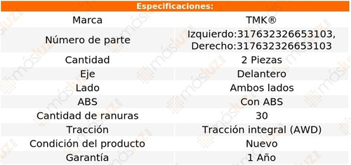 2- Mazas Delanteras Con Abs Ml350 6 Cil 3.5l 2011/2015 Tmk Foto 2