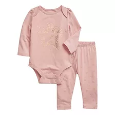 Gap Baby Girls Bodysuit Outfit Set Pink Standard 6-12m