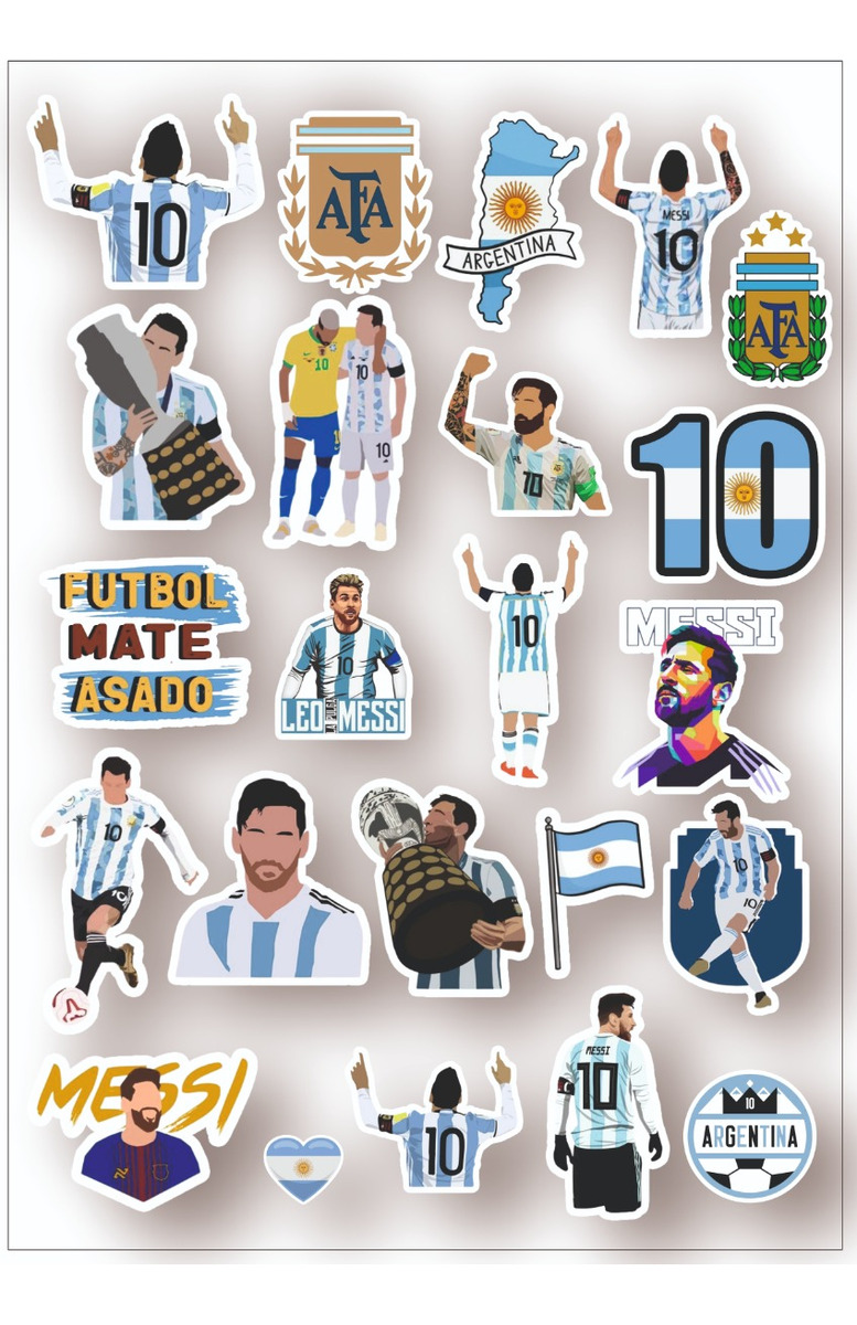 Messi Pack 23 Stickers Kit Imprimible Futbol Calcos Pdf